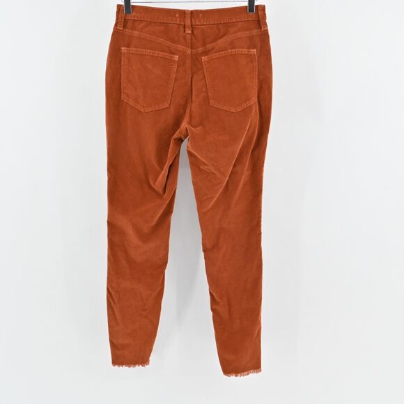 FREE PEOPLE Pants Womens Size 28 We The Free Rust Corduroy Skinny Raw Frayed Hem - Picture 4 of 11